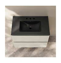 Swiss Madison 30" Wall-Mounted Bathroom Vanity in Oak