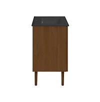 Swiss MadisonBron 24" Freestanding Bathroom Vanity in Brown Oak with Black Sink Top