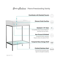 Swiss MadisonPierre 24 Single, Freestanding, Open Shelf, Chrome Metal Frame Bathroom Vanity