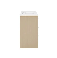 Swiss Madison Virage in. Brown Oak Bathroom Vanity With White
