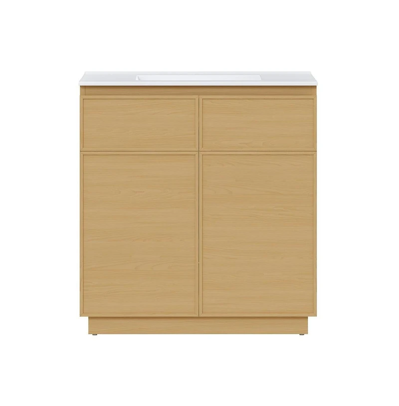 Swiss Madison St. Tropez 36" Freestanding Bathroom Vanity in Natural Oak with Sink Top