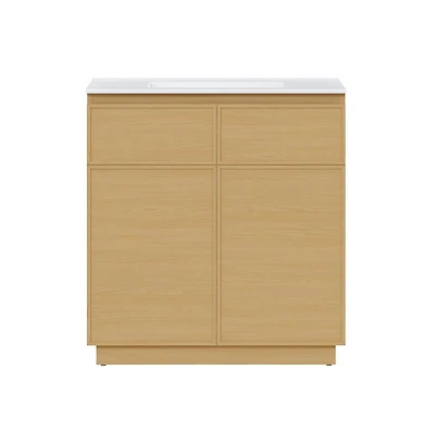 Swiss Madison St. Tropez 36" Freestanding Bathroom Vanity in Natural Oak with Sink Top