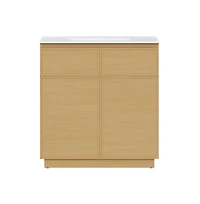 Swiss Madison St. Tropez 36" Freestanding Bathroom Vanity in Natural Oak with Sink Top