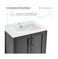 Avallon 24" Freestanding Bathroom Vanity in Black with Sink Top