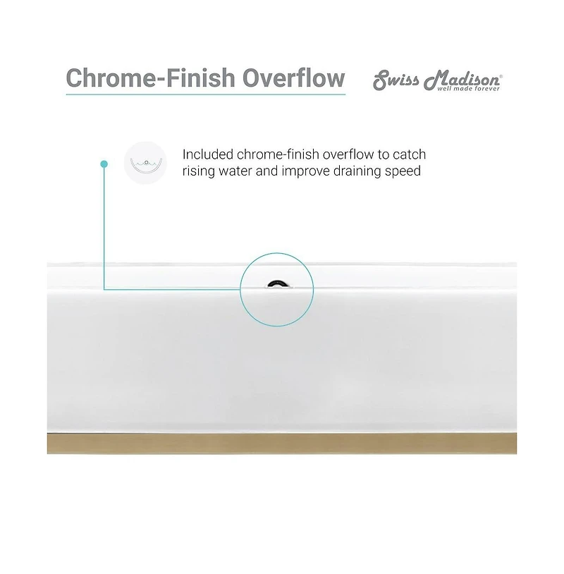 Swiss Madison Pierre 24 Single, Freestanding, Open Shelf, Gold Metal Frame Bathroom Vanity