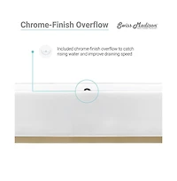 Swiss Madison Pierre 24 Single, Freestanding, Open Shelf, Gold Metal Frame Bathroom Vanity