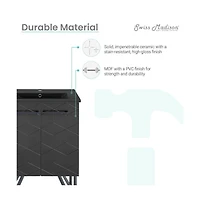 Swiss Madison Annecy 24 in. Phantom Black Bathroom Vanity With Black Ceramic Sink Top