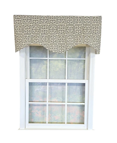 Rlf Home 100% Cotton Tower Cornice With Poly/Cotton Ivory lining Rod Pocket Valance 50" x 17" Beige