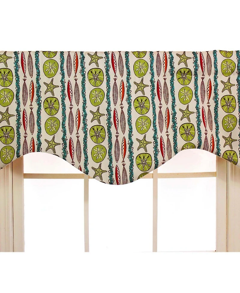 Rlf Home Sea Walk Cornice 100% Cotton with Fully Lined 3" Rod Pocket Valnance for Windows 50" x 17" Multi