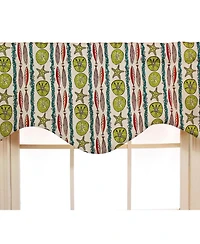 Rlf Home Sea Walk Cornice 100% Cotton with Fully Lined 3" Rod Pocket Valnance for Windows 50" x 17" Multi