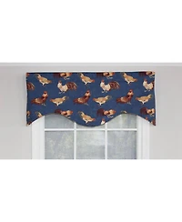 Rlf Home Rise N Shine Cornice 100% Cotton with Fully Lined 3" Rod Pocket Valnance for Windows 50" x 17" Denim