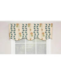 Rlf Home Dauphine Provance 100% Cotton with Fully Lined 3" Rod Pocket Valnance for Windows 50" x 15" Teal