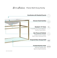 Swiss MadisonPierre 36 Single, Open Shelf, Gold Metal Frame Bathroom Vanity
