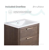 Swiss MadisonHugo 24" Freestanding Bathroom Vanity in Brown Oak with Sink Top