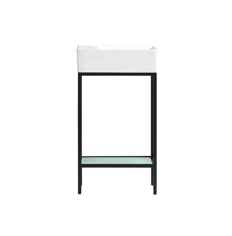 Swiss Madison Pierre 19.5 Single, Freestanding, Open Shelf, Matte Black Frame Bathroom Vanity