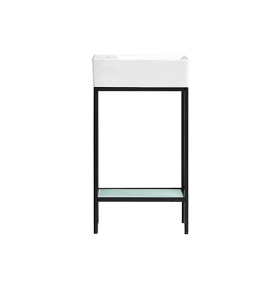 Swiss Madison Pierre 19.5 Single, Freestanding, Open Shelf, Matte Black Frame Bathroom Vanity