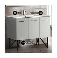 Swiss MadisonAnnecy 48" Freestanding Bathroom Vanity in Gray with Sink Top