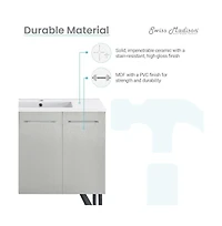 Swiss Madison Annecy 36" Freestanding Bathroom Vanity in Gray with Sink Top