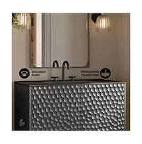 Swiss Madison 36" Freestanding Bathroom Vanity in Black Oak, Black 3-Hole Widespread Sink Top