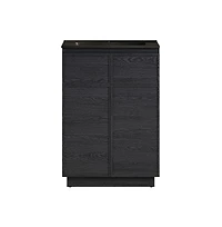 Swiss Madison St. Tropez 24" Freestanding Bathroom Vanity in Black Oak with Black Sink Top