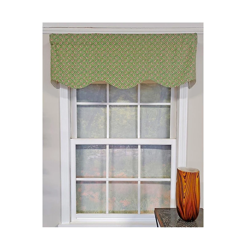 Rlf Home Athima Provence Mini Flower Bouquets Lining Effortless Installation Elegant Window Treatment Valance 50" X 15" Red