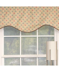Rlf Home Lake Blossom Corded Cornice 100% Cotton with Fully Lined 3" Rod Pocket Valnance for Windows 50" x 17" Multi