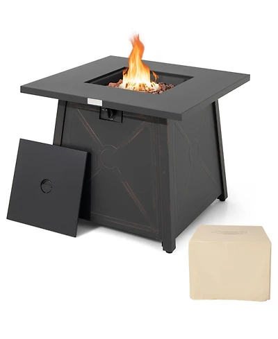 30” Square Propane Gas Fire Table with Waterproof Cover