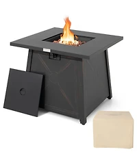 30” Square Propane Gas Fire Table with Waterproof Cover