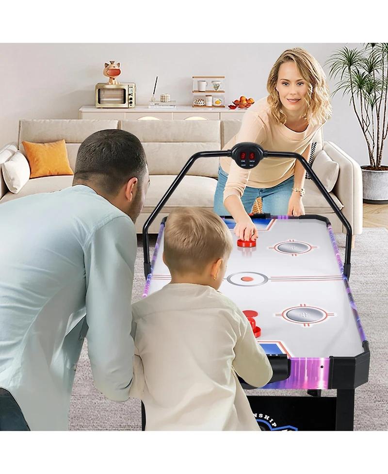 56 Inch Air Hockey Table with Led Digital Scoreboard and Powerful 12V Motor