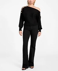 Guess Women's Long-Sleeve Off-The-Shoulder Sweater