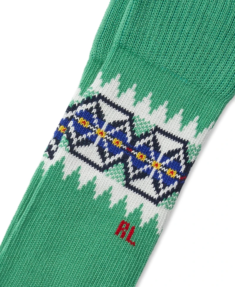 Polo Ralph Lauren Women's Slouchy Border Fair Isle Crew Socks