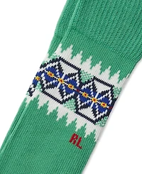 Polo Ralph Lauren Women's Slouchy Border Fair Isle Crew Socks