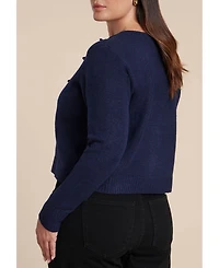Eloquii Women's Pleated Cardigan