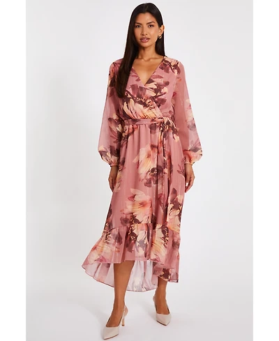 Quiz Women's Balloon Sleeve Chiffon Tiered Maxi Dress