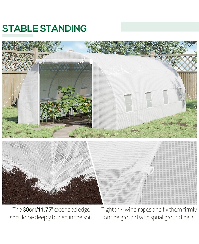Outsunny 20x10x7ft Heavy Duty Walk-in house Outdoor Plant Vegetables Grow