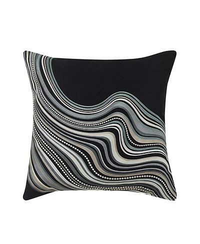 J Queen New York Parallel Embroidered Decorative Pillow, 18" x 18"
