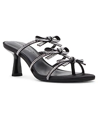 Madden Girl Women's Loving Bow Mid-Heel Rhinestone Dress Sandals