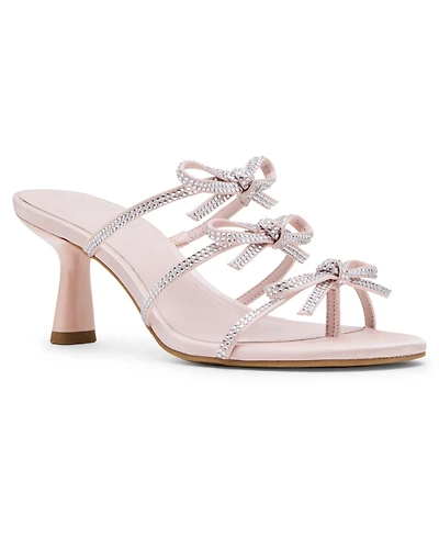 Madden Girl Women's Loving Bow Mid-Heel Rhinestone Dress Sandals