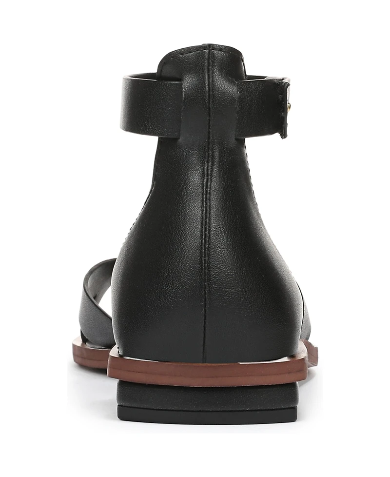 Franco Sarto Women's Elisa Open Square Toe Ankle Strap Flat Sandals