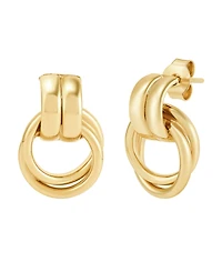 Macy's Polished Doorknocker Stud Drop Earrings in 18K Yellow Gold Plated Sterling Silver