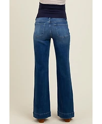 Pinkblush Maternity Navy Blue Wide Hem Flare Jeans