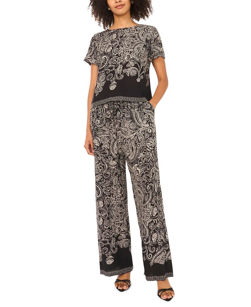 Vince Camuto Women's Printed Short-Sleeve Top