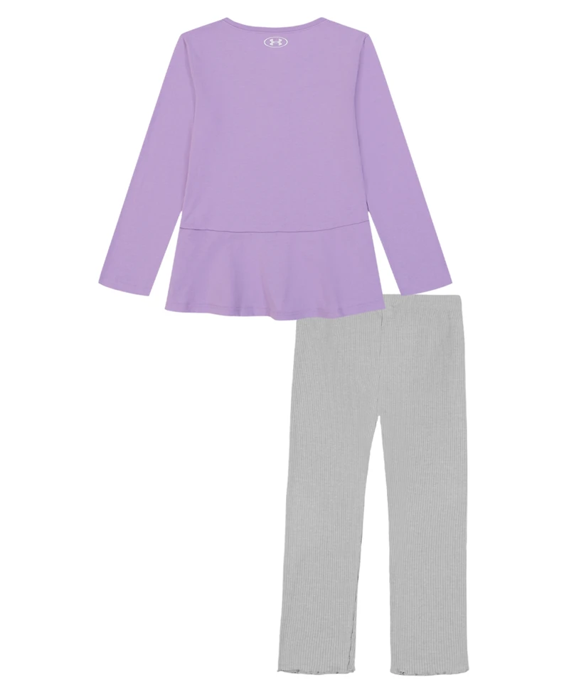 Under Armour Girls 2T-6X Long-Sleeve Top and Legging, 2-Piece Set
