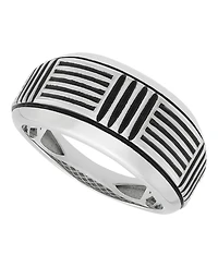 Macy's Men's Ring in Sterling Silver with Black Rhodium