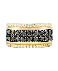 Macy's Men's Diamond Ring (2 ct. t.w.) in 14k Yellow Gold Plated Sterling Silver with Black Rhodium