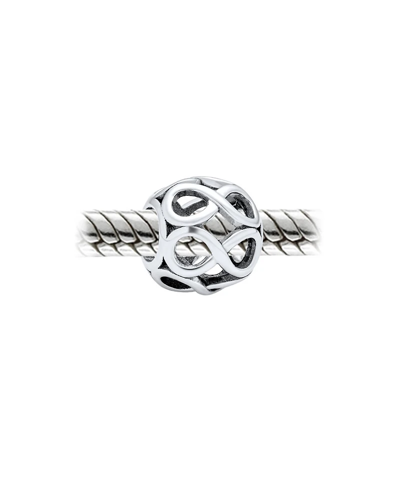 Bling Jewelry Set of 2 Couples Kissing Lovers & Valentine Heart Knot Spacer Charm Bead Silver