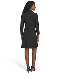 Tommy Hilfiger Women's Zip-Front Fit and Flare Dress