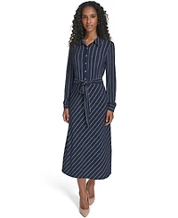 Tommy Hilfiger Women's Printed Long-Sleeve Midi Dress