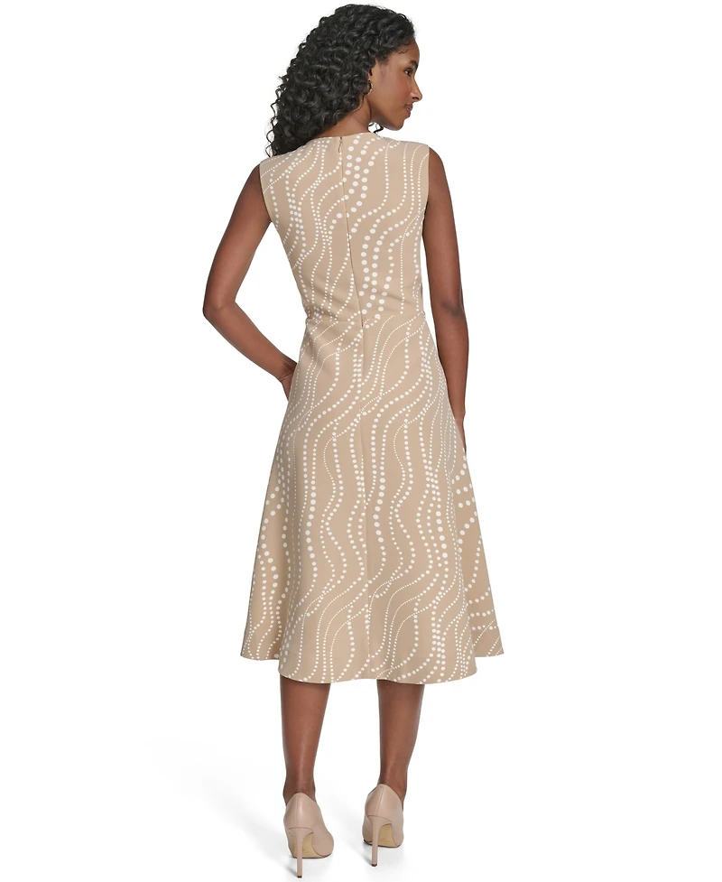 Tommy Hilfiger Women's Sleeveless Midi Fit and Flare Dress