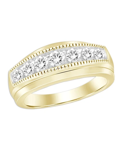 Macy's Men's Diamond Ring (1 ct. t.w.) in 10K Yellow Gold with Rhodium
